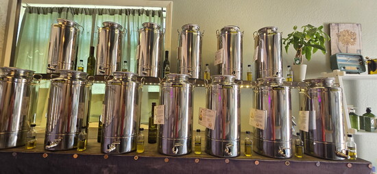 Canisters stand ready to be tapped.