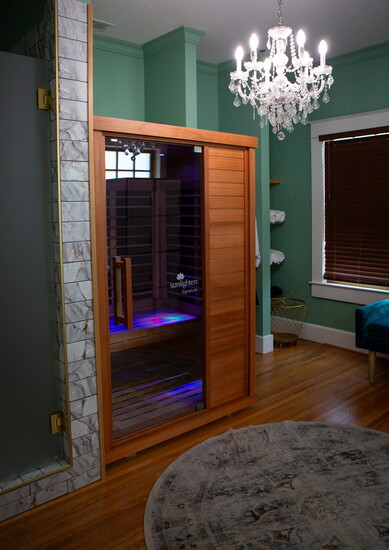 The Infrared Sauna works by raising your body temperature and then cooling you down naturally, promoting melatonin release — helping the body prepare for sleep.
