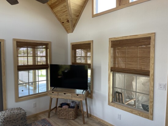 Woven wood shades bring the outdoors inside. 