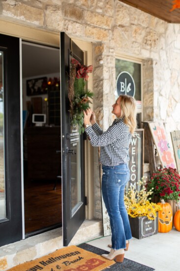 Jennifer Hanging Wreath at Board & Brush