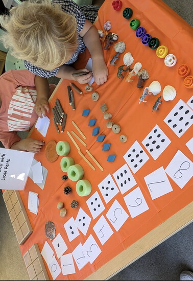 Students learning math