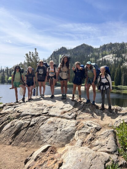  Middle schoolers ready to leave camp after a two night backpacking trip to Blue Lake.