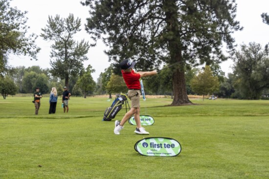 Lining up the perfect swing!