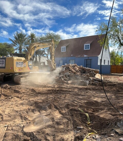 In the Sam Hughes neighborhood and old shed comes down to make room for a new casita. 