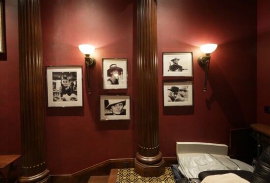 A theater room with original "old Hollywood" photos 