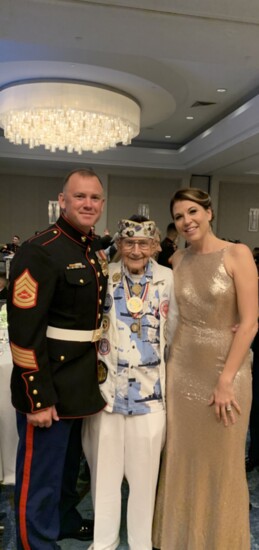 Kyle, wife Jennifer and Stewart Headley, survivor of Pearl Harbor.