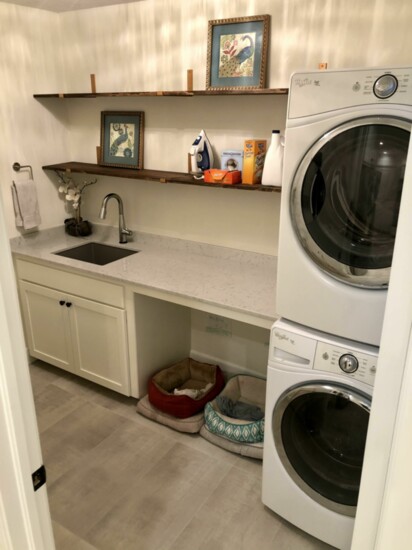 Even a laundry room can become bright and appealing with a few touch ups.