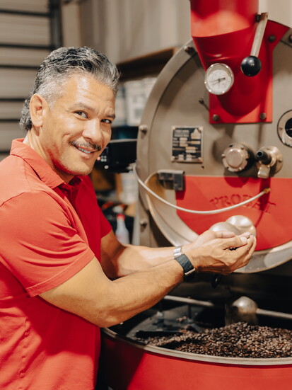 Teddy Batarao at Maas Coffee Roasters