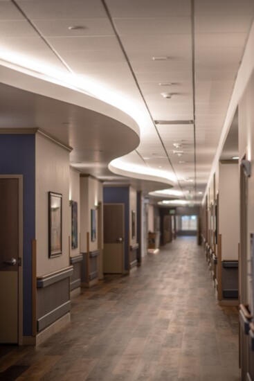 A gorgeous hallway crafted by Masters at Columbine Commons.