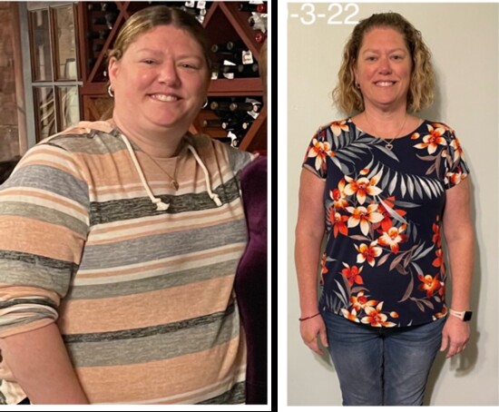 A Maynestreet Weightloss client before and after the program. 
