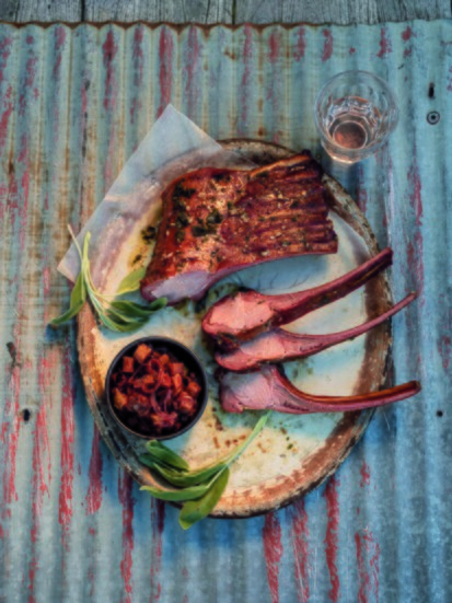Smoked Bone-In Hog Roase with Mostarda (Mustard-Apple Compote)