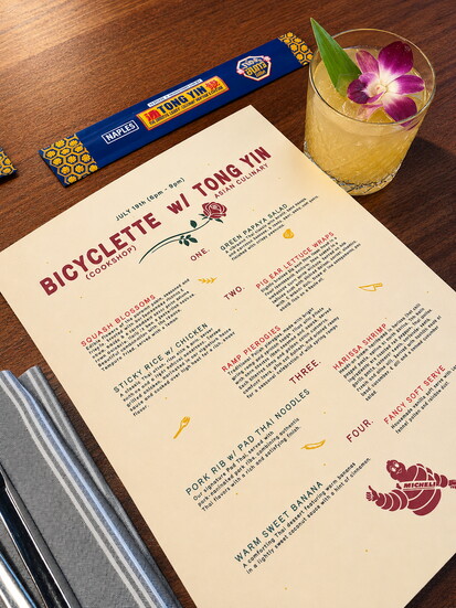 The joint menu for their Michelin award celebratory dinner