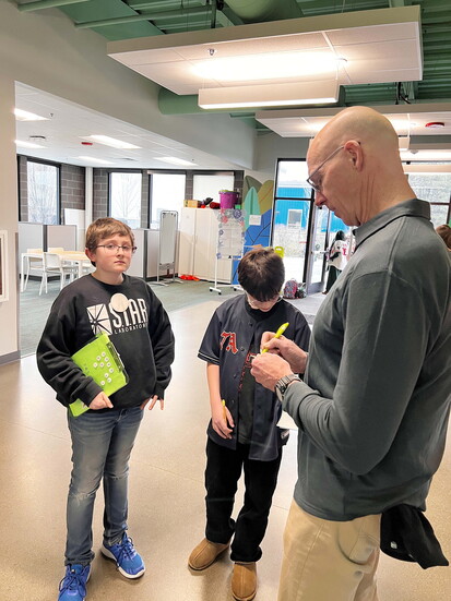 Mayor Jacobs meets students at Future Public School.