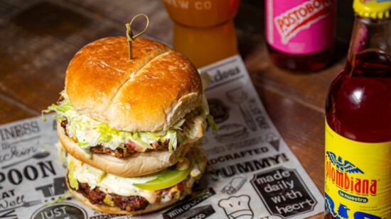 Captured for promotional material for Manny Sazon's Food Truck. The OMG burger.