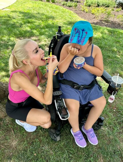 Hope and Sarah at the Kansas City Zoo enjoying Dippin' Dots