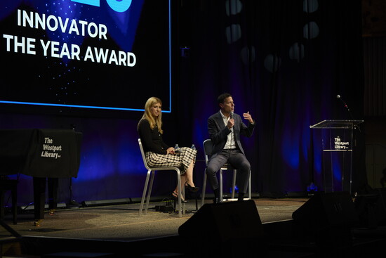 Mark in conversation with CNBC's Sara Eisen.