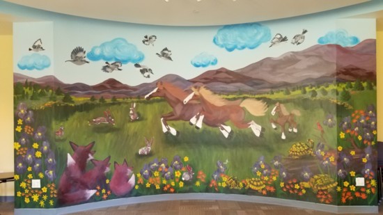 The first completed mural in the main library