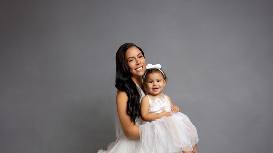 Jamie and her daughter during her Mommy and Me photo session at Kossina Creative Photography