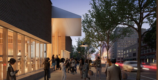 Front Street Sidewalk, Evening, Memphis Art Museum Credit: Courtesy of Herzog & de Meuron 