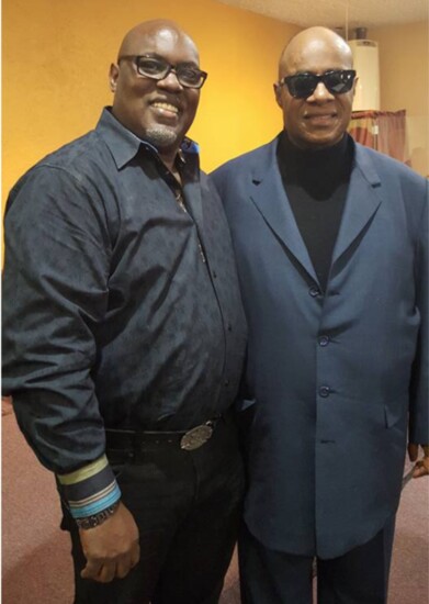 Ron with his idol, Stevie Wonder