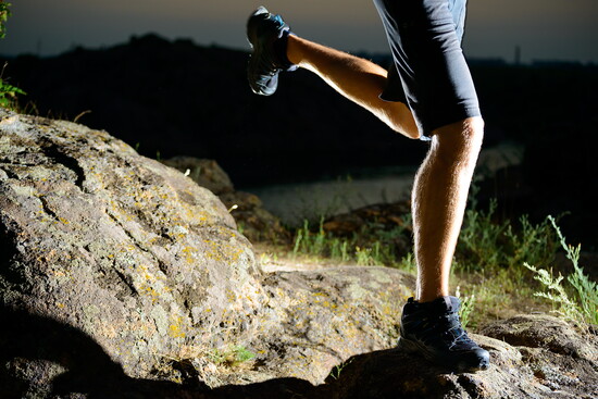Man running in the early hours of the morning.