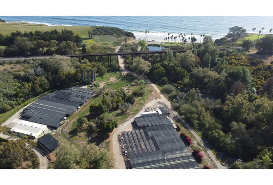 Aerial view of the farm
