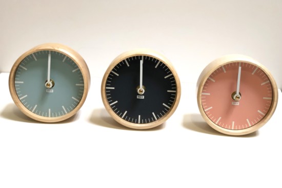 Maple clocks, made in the USA. $79.
