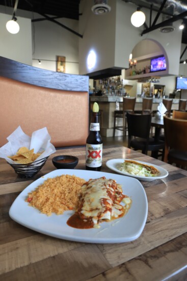 Mestizo's Beef Burrito & Taco.