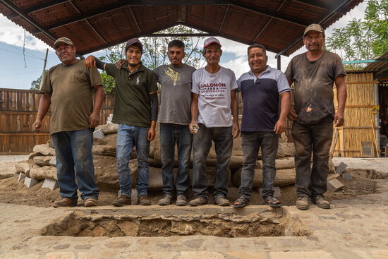 Mezcalero Jose Manuel Mendez and crew