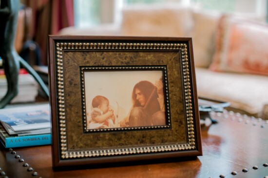 Michael and his Daughter Isa. Photo in frame by Bree Belford