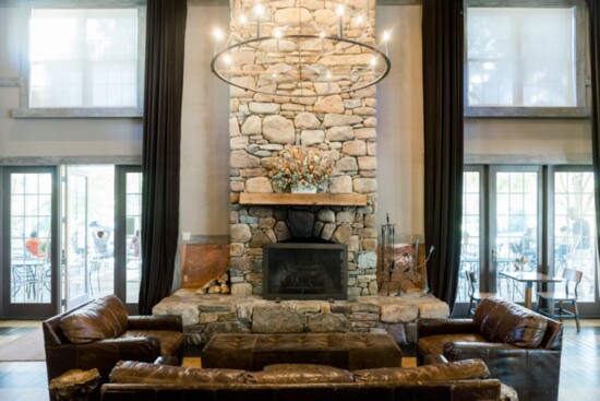 Fireplace at Veritas Winery. Photo Credit: Abby Grace