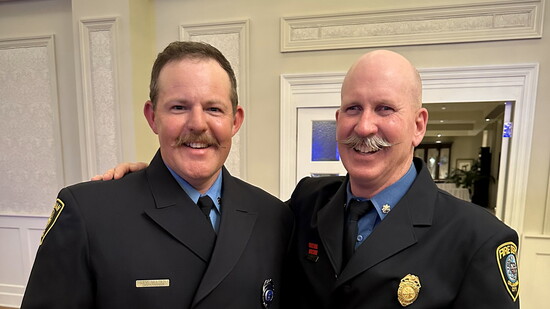 Levi Mulder and Brent Koeninger llowing the Committee of 100 award presentation (Photo by Jenn Mulder)