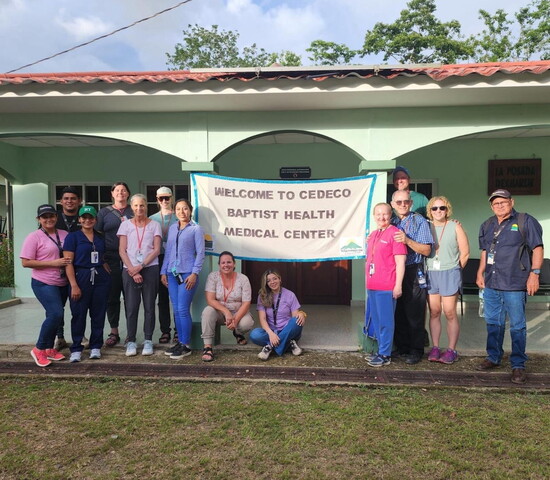 All of the members of the medical team ready to treat local patients. 