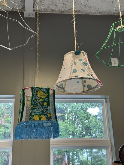 Lampshades that represent the kids who were lost.