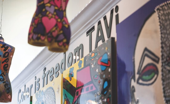 TAVi's "Color is Freedom" mantra is displayed prominently throughout the gallery, inviting visitors to embrace joy, creativity and self-expression.