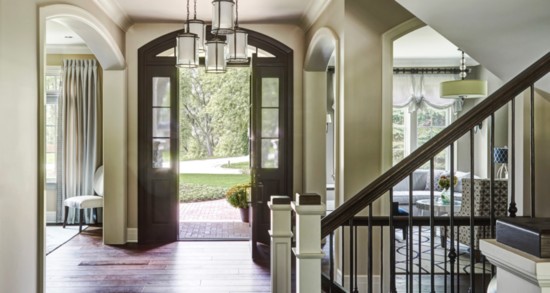 Front entry with smoked wood floor.