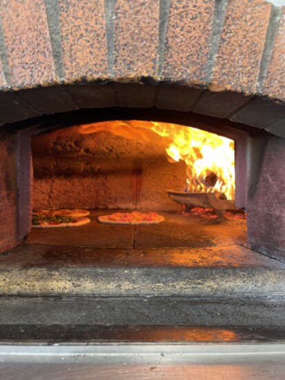 Wood fire pizzas at Jules J. Berta
