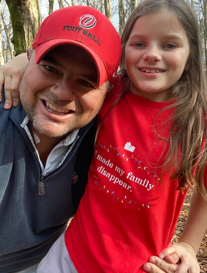 Hayes with his daughter, Claire