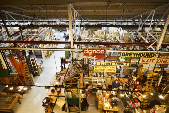 A view of treasures galore from the second floor of Monger’s Market.