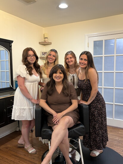Amanda with her stylists 