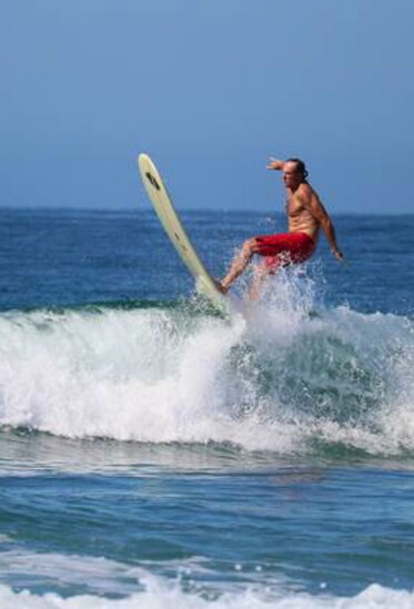 Catching waves in Redondo Beach—a typical morning for Mike McCabe.