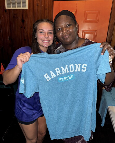 Trinity Krause with Stacey, a Won by One staff member leading community outreach and the Harmon’s Strong program.