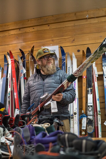 Ski Swap shopper; Photo by Josh Lucas