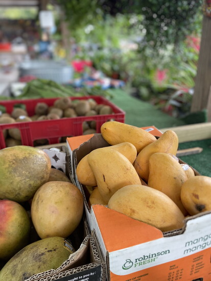Local and regional fresh produce at Theiss Market.