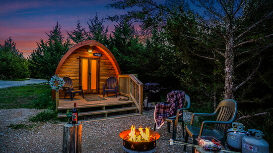 The Nook is a Euro Style Glamping Pod.