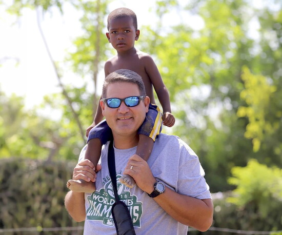 Coach Faulkner on a mission trip in the Dominican Republic.