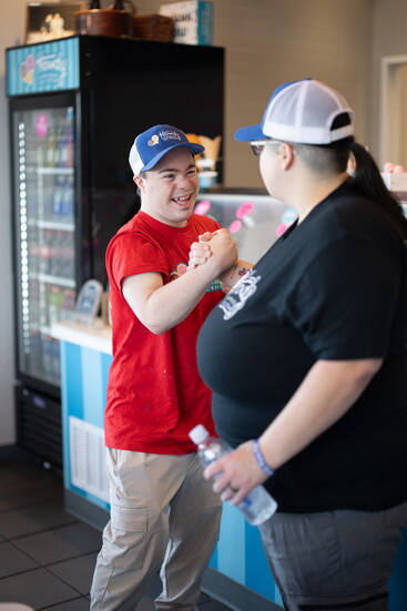 Ben Levine with general manager Kasey Lee