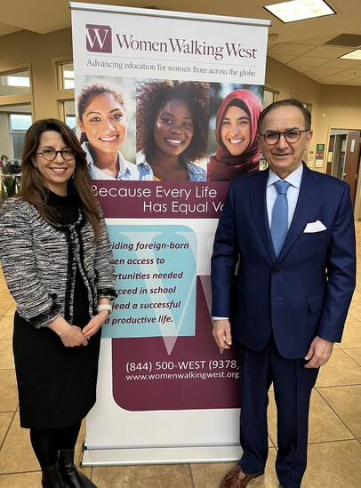 W3 Chief of Operations and Development, Dr. Fatemeh Hajihosseini and Founder and Board Chair, Dr. George Sehi. Photo By: W3 Staff