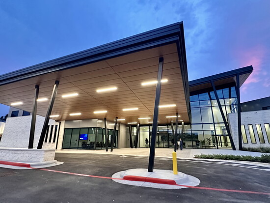 The new Kevin Brady Library and Community Center welcomes guests.