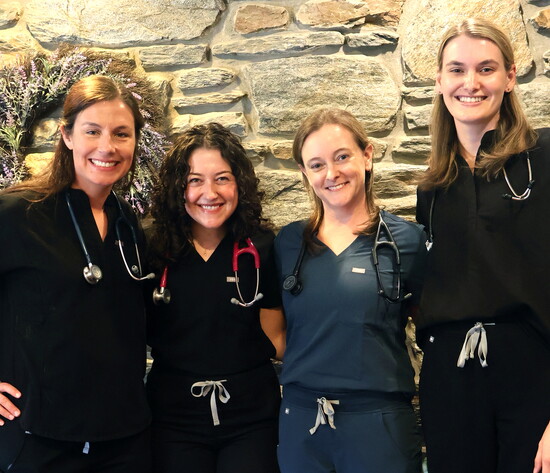 [L-R)  Dr. Melinda Atherton, Dr. Lindsay Fabrizio, Dr. Marcie Wynkoop Dipaulo, and Dr. Amanda Henry 